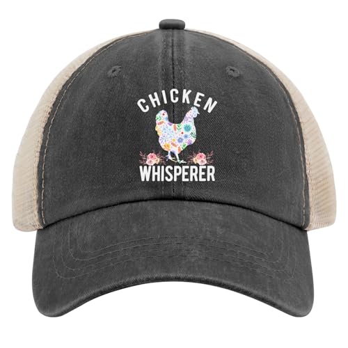 Chicken Whisperer Funny Chicken Tee for Farmers hat Vintage hat AllBlack Mens hat Gifts for Daughter Golf Hats