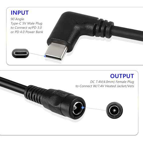 Heated Jacket Battery Step-up Adapter Charger for Ororo Heated Jackets and Vests
