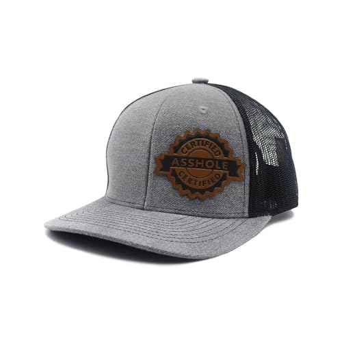 Certified Asshole Leather Patch Hat Adjustable Baseball Caps Trucker Hats Unisex Hats for Women Men
