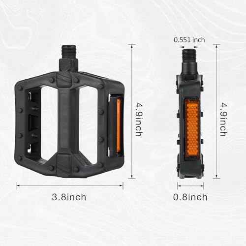 Bike Pedals 9/16" Lightweight Non-Slip Bicycle Platform Pedals - Fits Most Adult Bikes & Mountain Bikes &MTB, Durable and Slip-Resistant Design