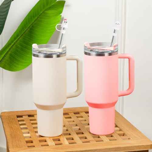 6Pcs Halloween Straw Cover Cap Compatible with Stanley Cups 30 40 oz Toppers for Tumblers Reusable Dust Proof Simple Modern Straw Cover for 0.4in Accessories