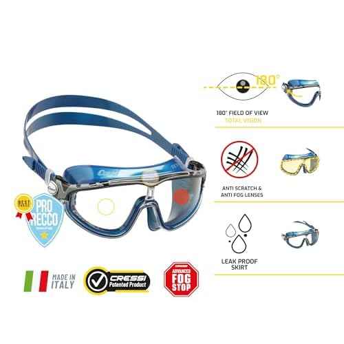 Cressi Adult Wide View Silicone Anti-UV Swimming Mask Skylight: Created in Italy