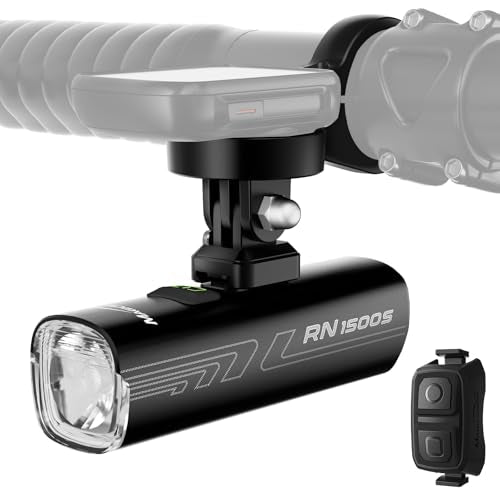 Magicshine Bike Light RN 1500S, Bicycle Lights for Night Riding with Underneath Mounted, FTR LightSync Control, USB Rechargeable, Bike Light Front and Back for Road Mountain Cycling