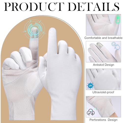 Leumoi 8 Pairs Women UV Gloves Sun Protection Women's Driving Cycling Touchscreen Sunblock Gloves