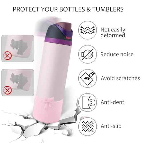 Bow Silicone Boot for Owala 32oz, Anti-Slip Protective Sleeve Bottom Bumper Protector for FreeSip, Twist, and Flip Stainless Steel Water Bottles Accessories,Dishwasher Safe and BPA Free
