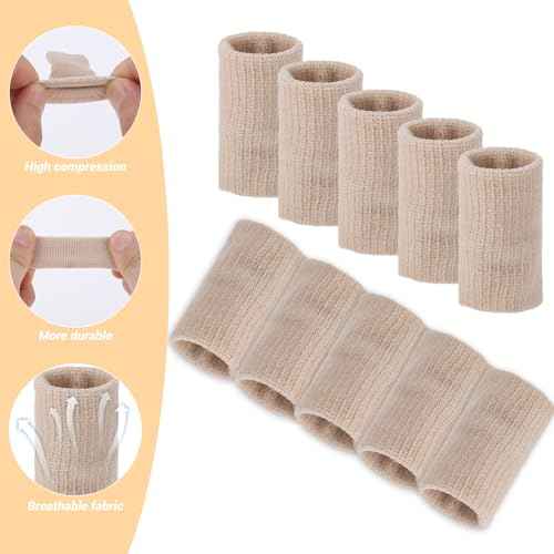 Finger Sleeves Protectors, 30 Pcs Compression Finger Sleeves for Arthritis Elastic Thumb Splint Brace Support Breathable Fingers Tape for Fingers Swelling Sports Joint Pain Relief