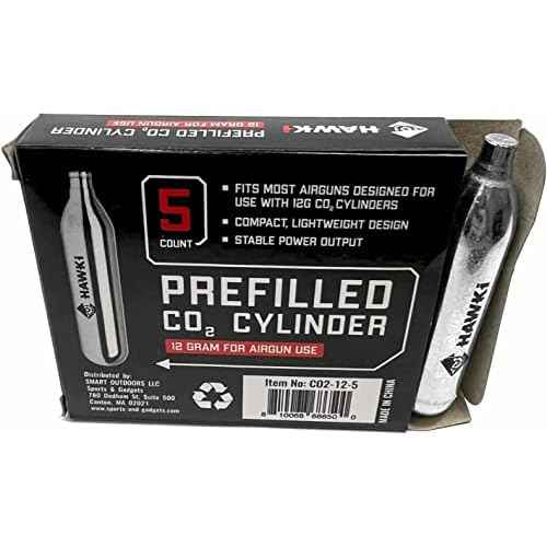 Hawki 12 Gram CO2 Cartridges for Air Guns, BB Guns, Airsoft Pistols & Paintball Accessories