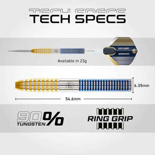 Winmau Darts - Professional Player - Daryl Gurney SC 1.0 Series 90% Tungsten Darts Set with Dart Flights and Dart Shafts (Stems) ? Available in Soft and Steel Tip - Available Weights 20g and 23g