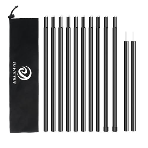 Camping Tarp Poles Tent Poles Adjustable for Tarp Canopy Awning Beach Shade (Dia 0.6"/Length 80.7")