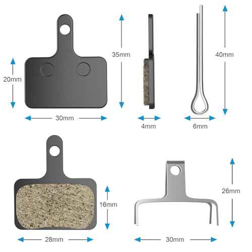 Bike Brake Pads, 4 Pairs Resin Semi-Metallic Bicycle Brake Pads, Brake Pad Fits for TRP Tektro Shimano Deore Br-M575 M515 T615 T675 M505 M416 M495 M395 M486, Disc Brake Pads for Mountain Bike