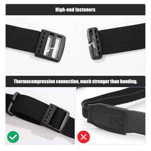Elastic Headlamp Strap, Black Headlamp Strap Replacement Headband Comfortable Not Easy to Fall Headlamp Band Fit for Most Black Diamond Petzl Princeton Tec Energizer Fenix Pelican Streamlight