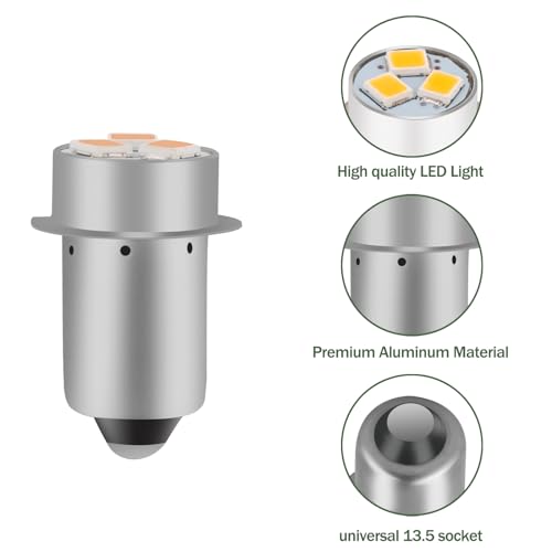 Flashlight Bulbs Replacement, Mag-Lite Led Bulb for Ryobi Craftsman Milwaukee Flashlight, 18V 19.2V LED Flashlight Bulb-3 Pack