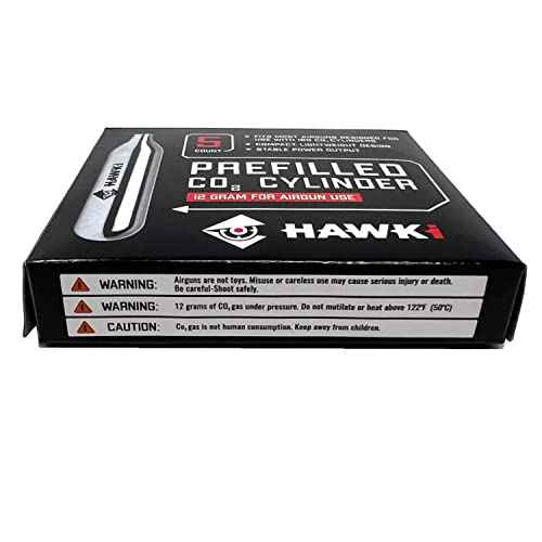 Hawki 12 Gram CO2 Cartridges for Air Guns, BB Guns, Airsoft Pistols & Paintball Accessories