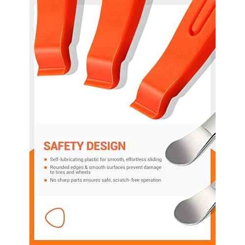 Bike Tire Levers| 3-Pcs Ultra Strong Tire Levers & 2-Pcs Stainless Steel Tire Spoons, Bike Tire Removal Tool for Road or Mountain Bike Tires, Must Have Bike Tire Tool in Bike Tire Repair Kit