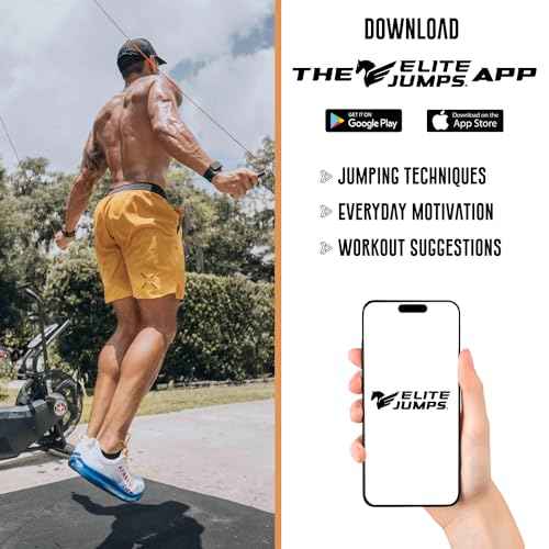 Elite Jumps | 6mm PVC Jump Ropes for Fitness | Indoor/Outdoor Adjustable Boxing Jump Rope w/Unbreakable Handles & Ultra-Durable Non-Kinking PVC | Skipping Rope for Men & Women & Boxer Rope Jump Rope