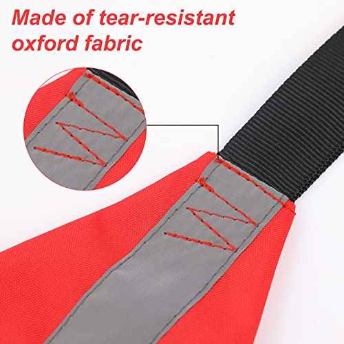2 Pack High Visibility Safety Flag - Red Warning Flag with Reflective Strip for Canoes, Boats, Trucks, Trailers