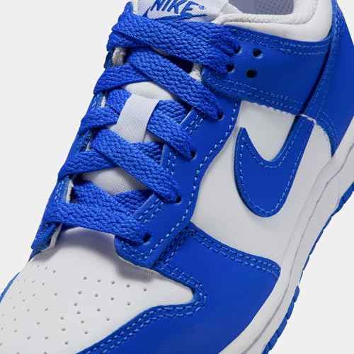 Dunk Low Preschool Basketball Shoes (White/Hyper Royal/Hyper Royal) (FB9108-131, Blue/White)