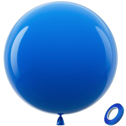 Bezente Royal Blue Latex Party Balloons - 8 Pack 36 inch Round Helium Matte Dark Blue Balloons for Graduation Men Birthday Gender Reveal Wedding Under The Sea Ocean Theme Boho Party Decorations
