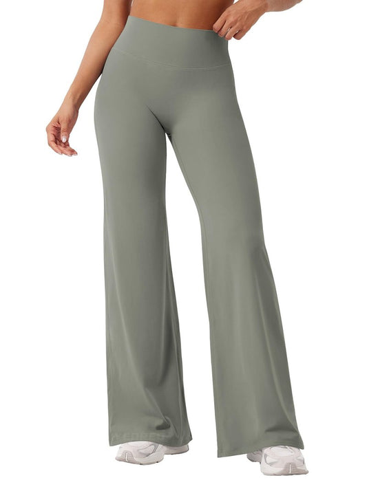 YEOREO Workout Leggings Womens No Front Seam Straight Leggings 31.5" High Waist Buttery Eddiy Gym Yoga Pants Gray Green XXS