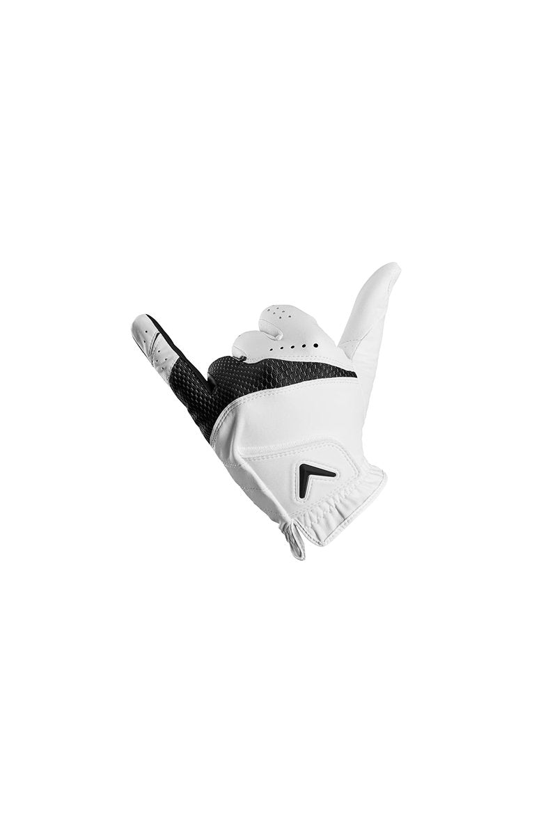 Callaway Golf Weather Spann Glove (Worn on Left Hand,White,Medium,Cadet (Short Fingers))