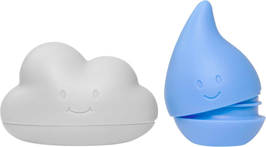 Ubbi Silicone Bath Squeeze Toys - Fun Interactive Cloud & Droplet Design | Set of 2 for Toddlers