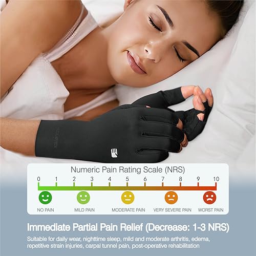 Arthritis Compression Gloves, Super Soft and Seamless Arthritis Gloves for Carpal Tunnel Pain Relief Gloves for Men & Women (M)