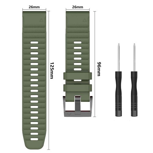 ISABAKE Watch Band for Garmin Fenix 7X/Fenix 6X/Fenix 5X, 26mm QuickFit Silicone Wristband for Fenix 8 51mm/Enduro 2/3