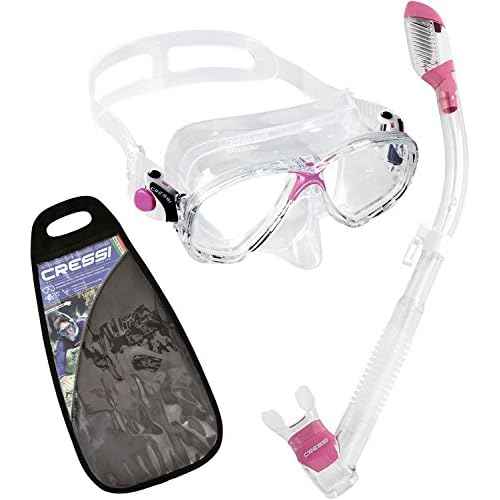 CRESSI Adult Snorkeling Kit - Mask & Dry-Snorkel - Soft Silicone, Perfect Seal, Top Dry Valve - Marea & Supernova Dry: Designed in Italy