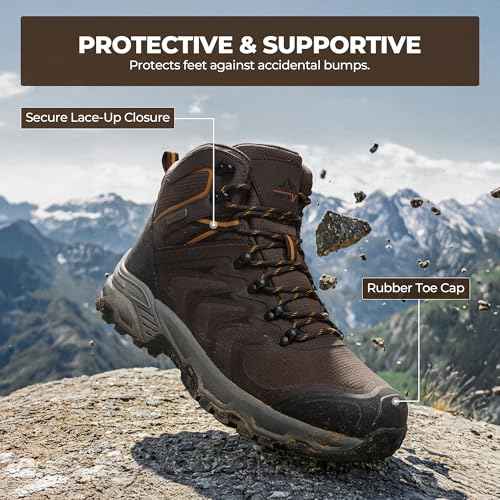 NORTIV 8 Men's Waterproof PRO Hiking Boots Outdoor Lightweight Non-Slip Arch Support Trekking Camping Ankle Boots Armadillo Update
