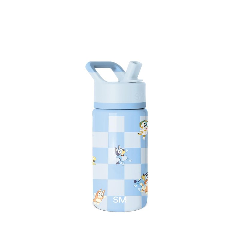 Simple Modern Kids Summit Water Bottle with Straw Lid | Bluey 14oz Stainless Steel Cup Insulated Tumbler for Toddlers, School| Bluey Checkmate