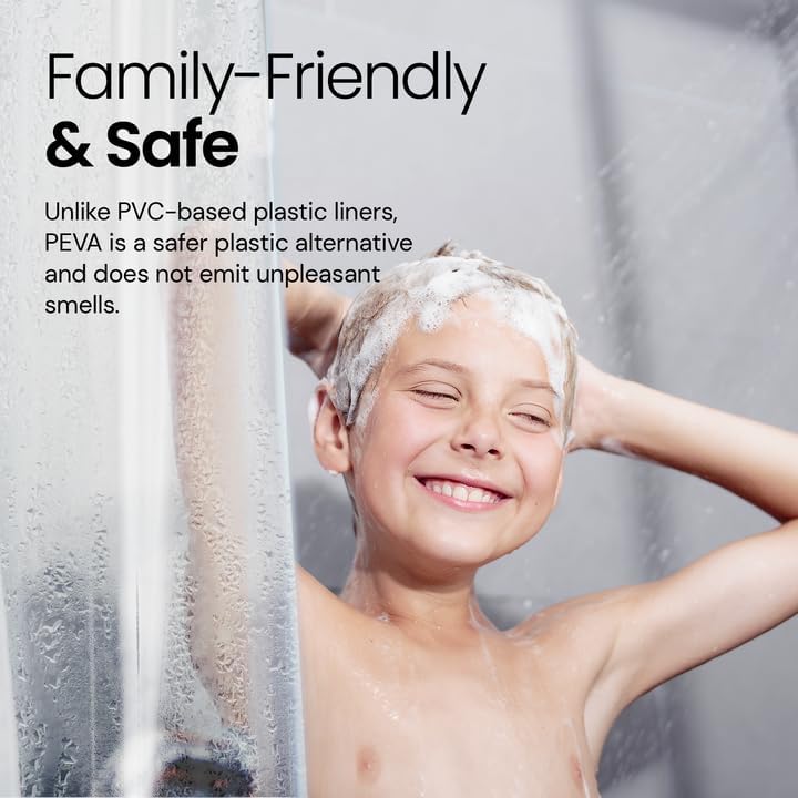 LiBa Waterproof Shower Curtain - Premium Non-Toxic PEVA with Rust-Proof Grommets | Heavy Duty 72x84 Clear