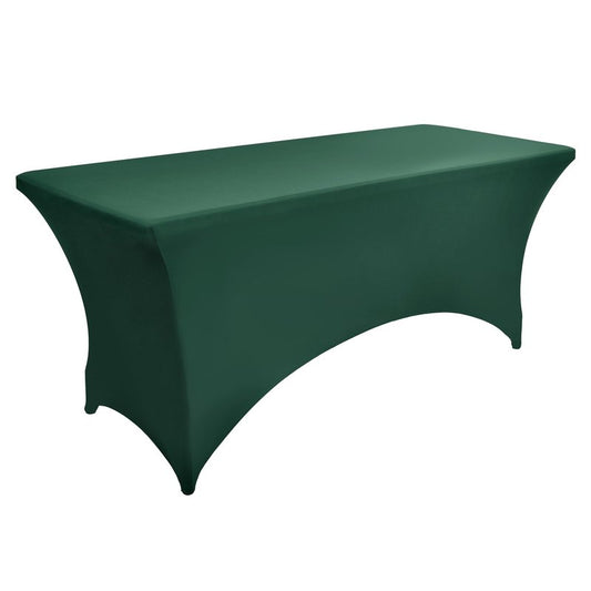 ZarzaaSik 2-Pack 6ft Spandex Table Covers for Rectangle Standard Folding Tables - Wrinkle Resistant Stretch Tablecloths - Ultimate Fitted Table Protector for Parties, Trade Shows, Banquet