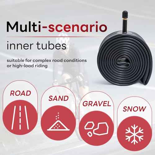 700x35C/36C/38C/40C/42C/43C AV32mm Bike Tube, 700C Replacement Bicycle Inner Tube (Single) Reliable 700 x 35C-43C Bike Inner Tube Schrader Valve for City/Road/Gravel Cycling Scenarios
