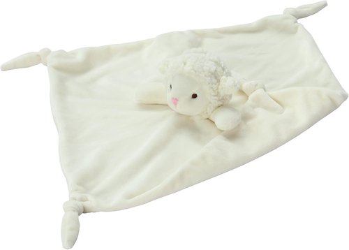 CREVENT Cozy Plush Baby Security Blanket - Soft Minky Lovey with Animal Face (Ivory Sheep)
