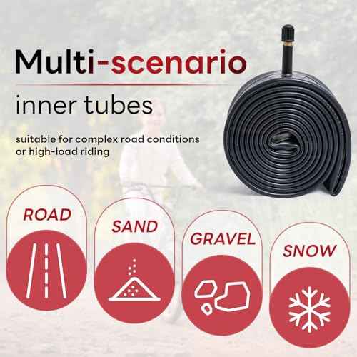 20x1.50 20x1.75 AV32mm Inch Bike Tube, 20" Replacement Bicycle Tube (Single), Reliable 20 x 1.50-1.75 Bike Inner Tube Schrader Valve for City/Road/Cruiser/Mountain Cycling Scenarios
