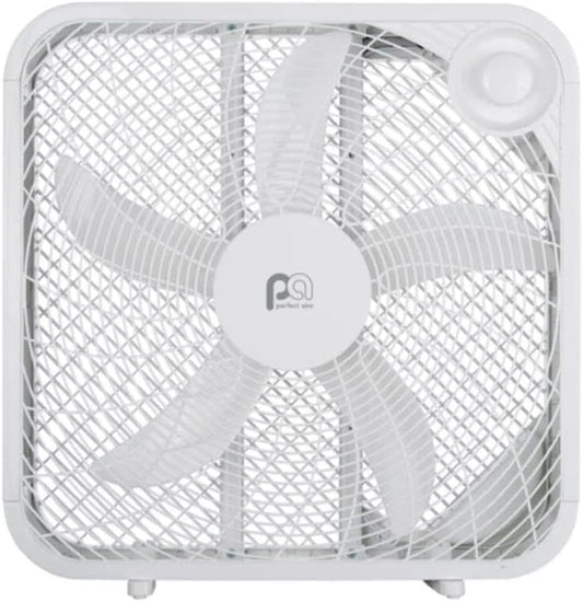 PerfectAire 20-Inch High-Performance 3-Speed Box Fan - Ideal for Home Cooling & Air Circulation