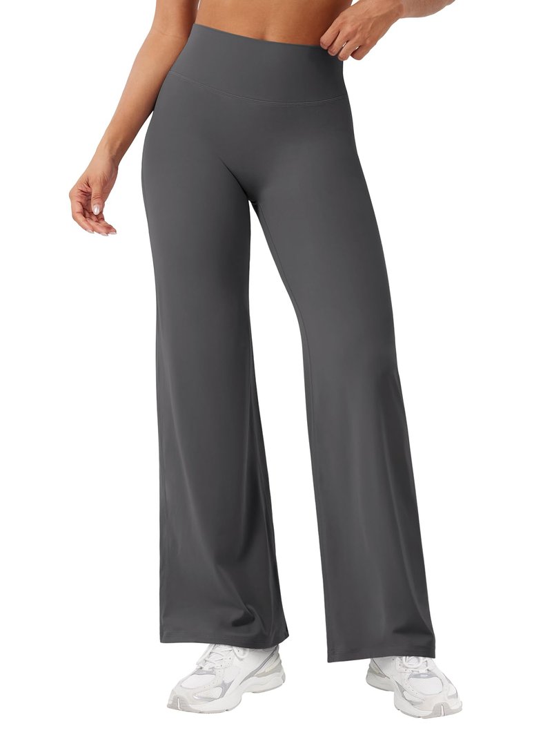 YEOREO Workout Leggings Womens No Front Seam Straight Leggings 29" High Waist Buttery Eddiy Gym Yoga Pants Dark Gray XS
