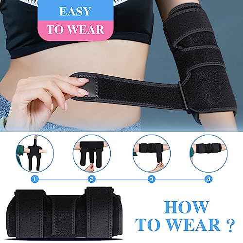 Elbow Brace, Elbow Splint for Cubital Tunnel Brace for Sleeping-Immobilizer for Ulnar Nerve Brace Elbow Pain fit Men & Women