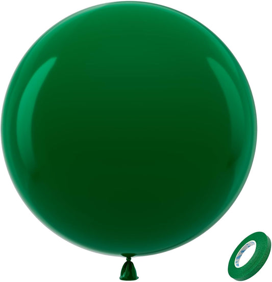 Bezente 36-Inch Dark Green Giant Balloons - 8 Pack Jumbo Emerald Latex Balloons for Parties