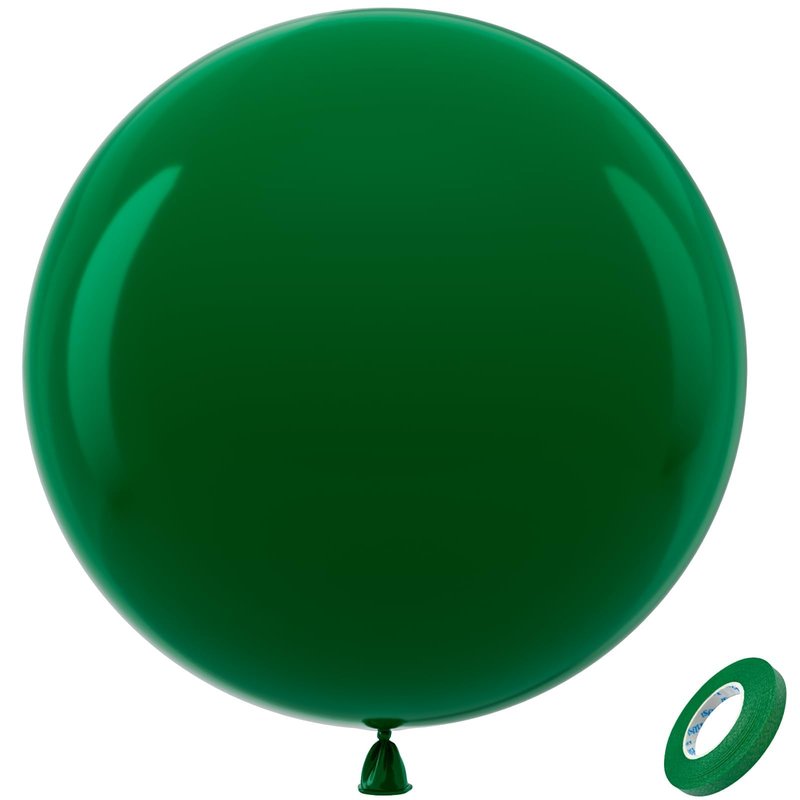 Bezente Dark Green Giant Balloons 36 Inch - 8 Pack Jumbo Green Balloons Large Round Emerald Green Latex Balloons for Bridal Shower Christmas St. Patrick's Day Jungle Safari Theme Party Decorations