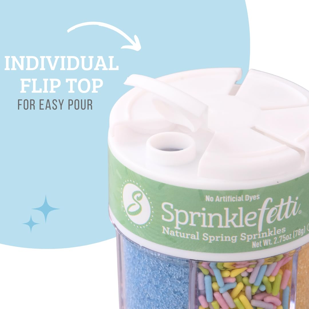 Sweets Indeed Dye-Free Pastel Sprinkles - Edible Cake Decorations in Yellow, Blue, Purple & Pink | 2.75 Ounces
