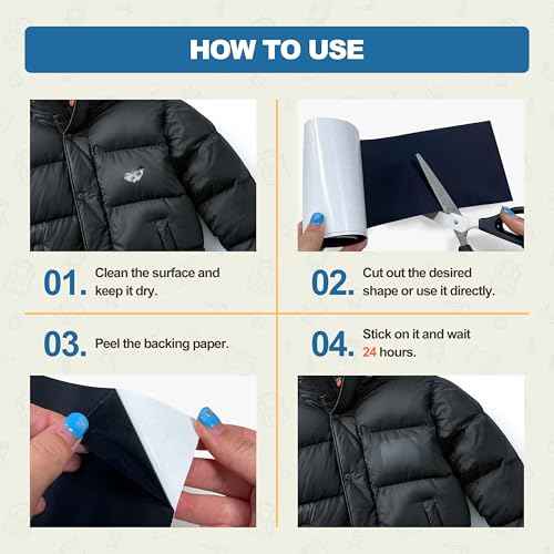 KING MOUNTAIN Self Adhesive Nylon Fabric Repair Tape, 4¡¿63 Inches, Quick Down Jacket Repair Patch, Waterproof Outdoor Gear Patch Kit for Tent,Backpacks,Umbrella, Gloves, Sleeping Bag (Black£©