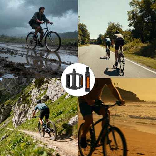 Bike Pedals 9/16" Lightweight Non-Slip Bicycle Platform Pedals - Fits Most Adult Bikes & Mountain Bikes &MTB, Durable and Slip-Resistant Design
