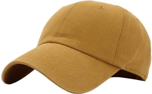 KB-Low Wheat Classic Cotton Dad Hat Adjustable Plain Cap. Polo Style Low Profile (Unstructured) (Classic) Wheat Adjustable