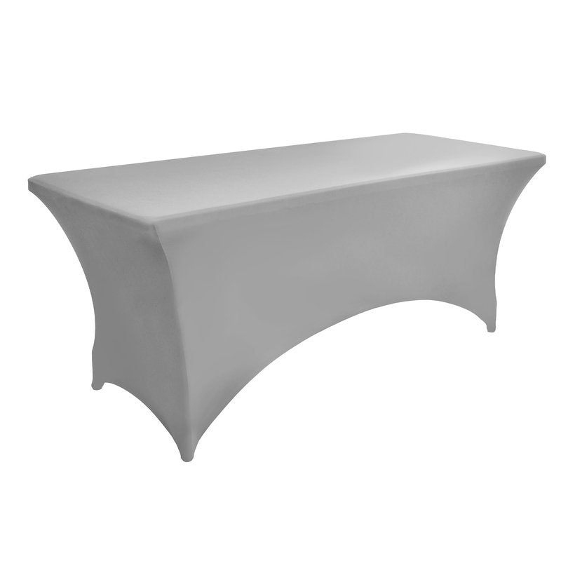 ZarzaaSik 112 2-Pack 6ft Spandex Table Covers for Rectangle Standard Folding Tables - Wrinkle Resistant Stretch Tablecloths - Ultimate Fitted Table Protector for Parties, Banquet, and Wedding