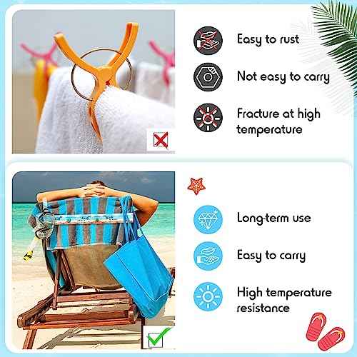 Boao 8 Pcs Large Towel Bands for Beach Chairs 15.75" x 1.97" Cruise Chairs Towel Bands Elastic Windproof Lounge Clips Strap Holder for Summer Pool Hawaiian Accessories Gifts (Beach)