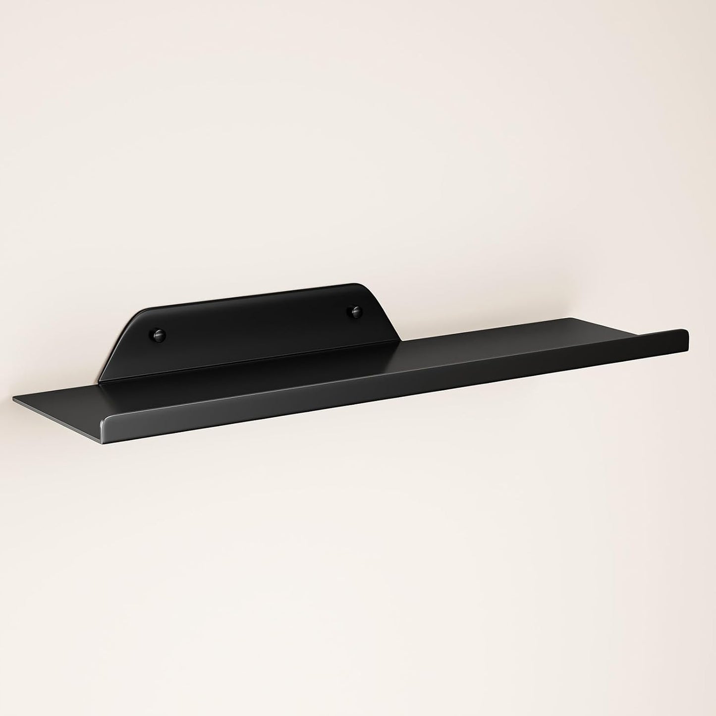 Skiennix Floating Wall Shelf - Modern Metal Shelf for Decor & Storage | 12-Inch Black Design
