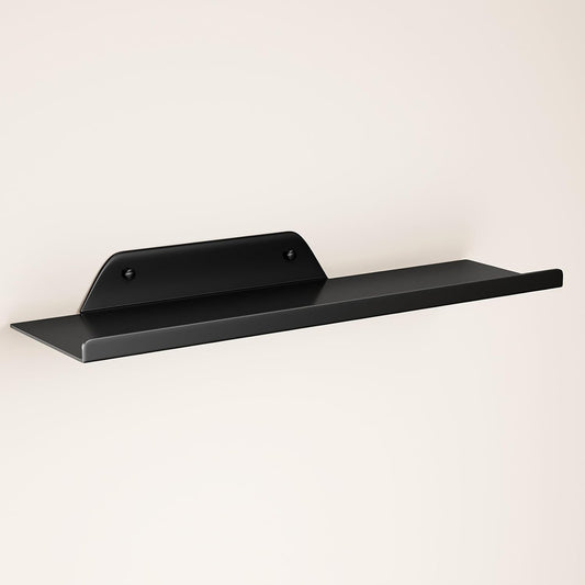 Skiennix Floating Wall Shelf - Modern Metal Shelf for Decor & Storage | 12-Inch Black Design