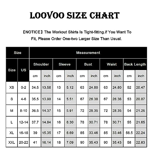 Loovoo Women Workout Shirts 1/2/3 Pack Athletic Compression Tee Dry Fit Yoga Gym Basic Tops