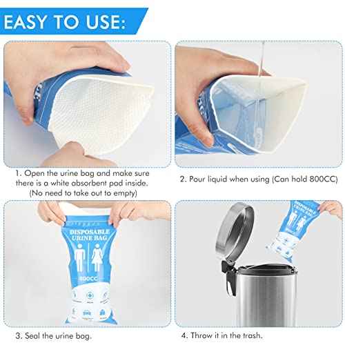 DIBBATU Disposable Urine Bag, 12/24 PCS Pee Bags for Travel for Women/Men, 800ML Emergency Portable Urinal Bag and Vomit Bags, Unisex Urinal Bag for Camping, Traffic Jams, Pregnant, Patient, Kids
